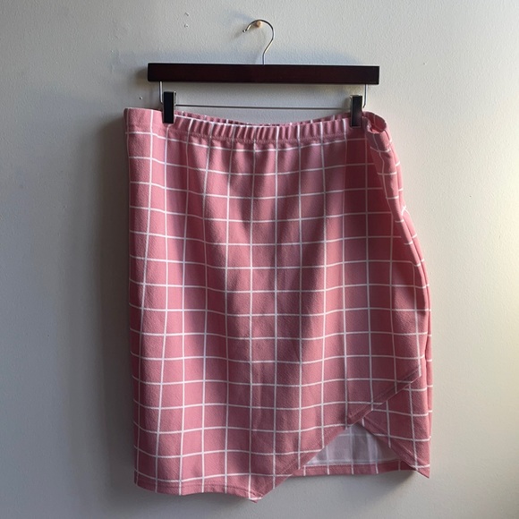 Pink Checkered Skirt 3X - Picture 1 of 6